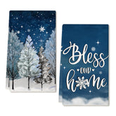 ARKENY toallas de cocina con árbol azul, juego 2, ideal para secar platos con absorción.