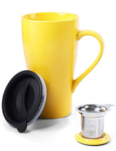 Taza ARRADEN de té con infusor y tapas, perfecta para infusionar hojas sueltas en casa.