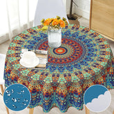 Mantel boho redondo Arroganttiom de 60 pulgadas, resistente a manchas y agua