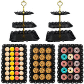 ArtCute expositor cupcake tres pisos negro para pasteles elegantes.