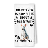 ArtisaEura Bull Terrier Waffle Toallas, vista frontal, estilo práctico para la cocina.