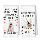 Toallas de cocina ArtisaEura Westie con diseño de perro para secar manos y platos.