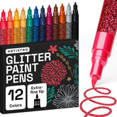 Marcadores glitter ARTISTRO 0.7mm para vidrio con acabado duradero