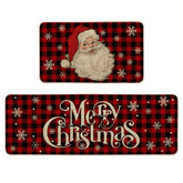 Alfombra Artoid Mode para cocina, patrón navideño de cuadros rojos y negros, mejora la decoración.