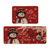 Alfombra Artoid Mode Snowman Let It Snow con copos de nieve, ideal para calidez en la cocina.