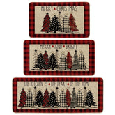 Alfombras de cocina Artoid Mode con conjunto de tres, decorativas y rojas para Navidad.