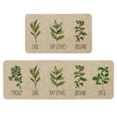 Alfombrilla Artoid Mode para cocina con perejil y salvia, decorativa y funcional.