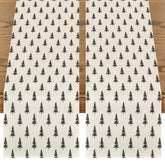 Artoid Mode camino de mesa beige con árbol navideño, ideal para fiestas
