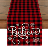 Artoid Mode Camino de Mesa Believe Plaid rojo-negro, crea ambiente festivo en la mesa