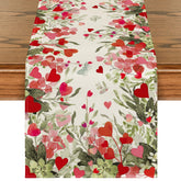 Artoid Mode Camino de Mesa Floral con pétalos y corazón, ideal para cenas románticas