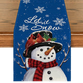 Artoid Mode camino de mesa nieve azul, ideal para cenas navideñas y proteger la mesa.
