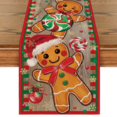 Artoid Mode camino de mesa navidad con jengibre y caramelo de madera, ideal para fiestas.
