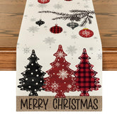 Artoid Mode, cinta para mesa con pinos rojos, ideal para cenas navideñas.