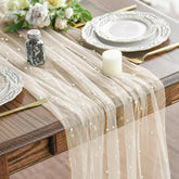 Artoid Mode: corredor de mesa gasa beige perlada para cenas elegantes