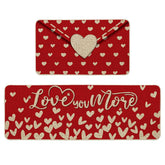 Alfombra de cocina Artoid Mode Envelope Love You More, diseño de corazones para entrada con estilo.