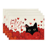 Manteles Artoid Mode Hello Love Gato Corazón, aportan elegancia y protección a la mesa