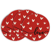 Artoid Mode Red Love salvamanteles redondo de 14 pulgadas protege la mesa con estilo.