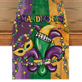 Artoid Mode: corredor de mesa iris morados-verdes-naranjas para fiesta Mardi Gras