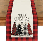 Artoid Mode caminador de mesa navideño con arboles en acuarela, decoración festiva para mesa