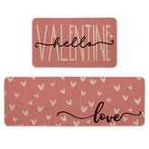 Tapete Artoid Mode Corazón Rosa Bienvenida para cocina, decorativo y antideslizante.