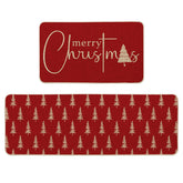 Alfombrilla Artoid Mode con árbol navideño roja para cocina, ideal para entrada y comedor.