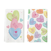Toalla Artoid Mode con corazón rosa, ideal para secar utensilios delicados sin rayarlos