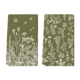 Toallas Artoid Mode con hierbas antiguas y flores verdes para secar platos con suavidad.