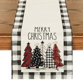 Artoid Mode Waterclor Buffalo Plaid: camino de mesa navideño para realzar la decoración.