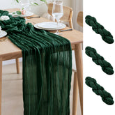Asee'm corredor de mesa gasa esmeralda 10 pies para bodas elegantes