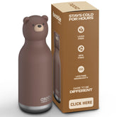 Botella asobu Bestie con cabeza de oso marrón desmontable para niños