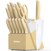 Astercook, conjunto de cuchillos 15 piezas con bloque y afilador para cortes precisos