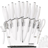 Astercook cuchillos 22 piezas con bloque transparente para acceso rápido y organización en la cocina.