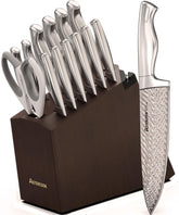 Astercook juego de cuchillos 15 piezas con bloc para almacenamiento ordenado