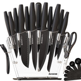 Astercook juego cuchillos bloque transparente almacenamiento ordenado.