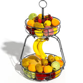 ASTLIHO bandeja de fruta de dos niveles para encimera, organiza frutas y pan.