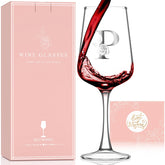 Copa de vino Astonlink con inicial personalizada para regalo único.