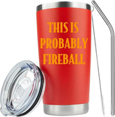 Vaso ATHAND Fireball 20oz con impresión duradera para bebidas frías o calientes.
