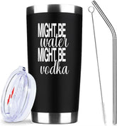 ATHAND taza aislada de doble pared con tapa y pajilla, para bebidas.