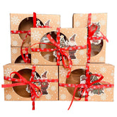 Caja Atpxdk galletas navideñas con ventana para exhibir dulces festivos
