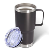 ATQTQ Vaso 20 onzas con asa y tapa, diseño cómodo para viaje diario.