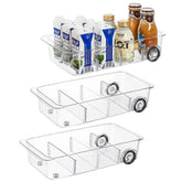 Attelite tres-pack organizador nevera ruedas, fácil de mover y ordenar alimentos.