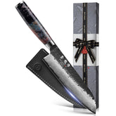 Atumuryou JPCK cuchillo chef damasco 67 capas, filo estable para cortes prolongados.