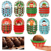 AUGSUN forros mini magdalenas con Papá Noel para cupcakes festivos