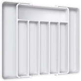 AUJEN organizador de cubiertos en cajón ajustable para ordenar cubiertos.