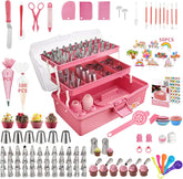 Kit AUKOW completo en estuche rosa para decorar pasteles en casa