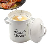 AuldHome Design contenedor grasa esmaltado blanco con acabado envejecido para cocina campestre