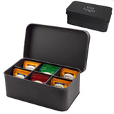AuldHome Design Esmalte Negra frente: caja elegante para té y organización diaria
