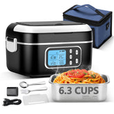 AUMETE caja de almuerzo calentador con batería extendida para calor prolongado en movimiento.