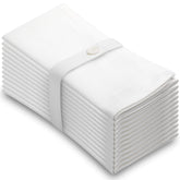 Servilletas blancas de Aunti Em's Kitchen 20x20 para mesa elegante