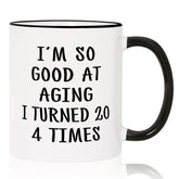Aurahouse Taza 80 Aniversario frente, regalo divertido para el 80 cumpleaños.